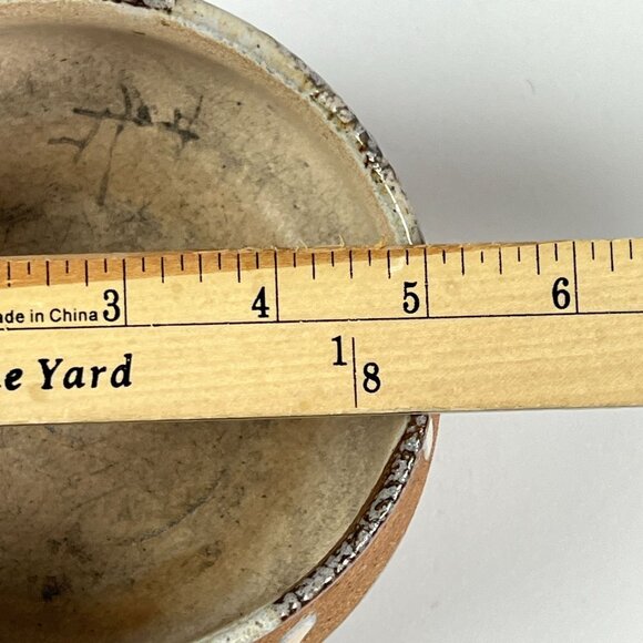 Rustic Handmade Pottery Bowl With Decorative Glaze 5" Wide & 3" Tall - Picture 5 of 6